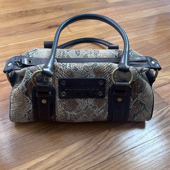 Vintage Burberry Snakeskin Print Satchel Bag - Picture 1 of 8
